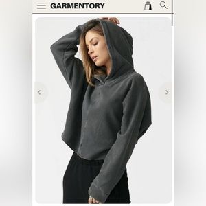 Joah Brown Black French Terry Cocoon Hoodie